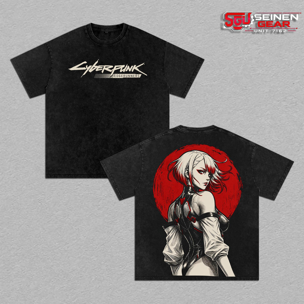 Lucy Cyberpunk Edgerunners Anime Gaming Vintage Washed Tee