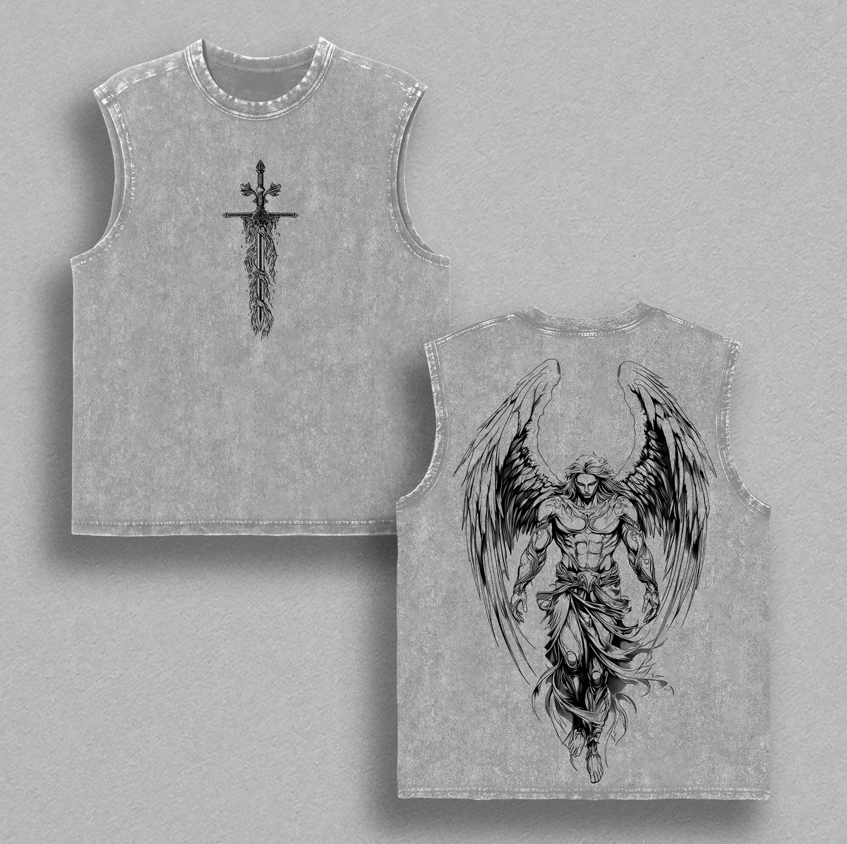 Saint Michael The Archangel x Flaming Sword Christian Washed Hoodie
