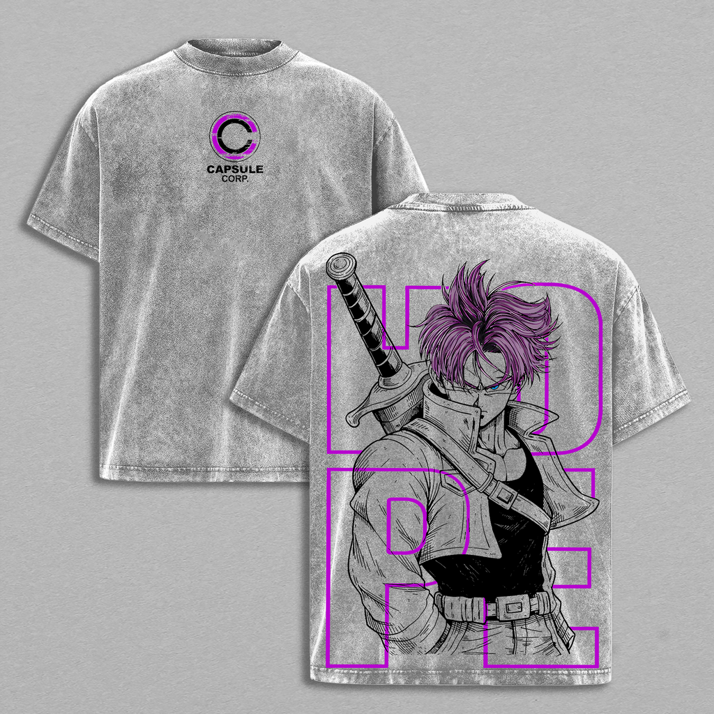 Trunks - DBZ Graphic Tee Vintage Washed Shirt Unisex Streetwear Anime Shirt Future Trunks Saiyan Tee DBZ Z Shirt Gift for Anime Lovers DBZ Fans