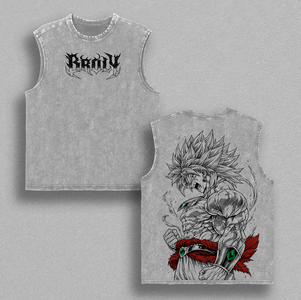 Broly Vintage Washed Oversized T-Shirt, Tank Top, Hoodie, Sweatshirt – Saiyan Rage Anime Graphic Tee