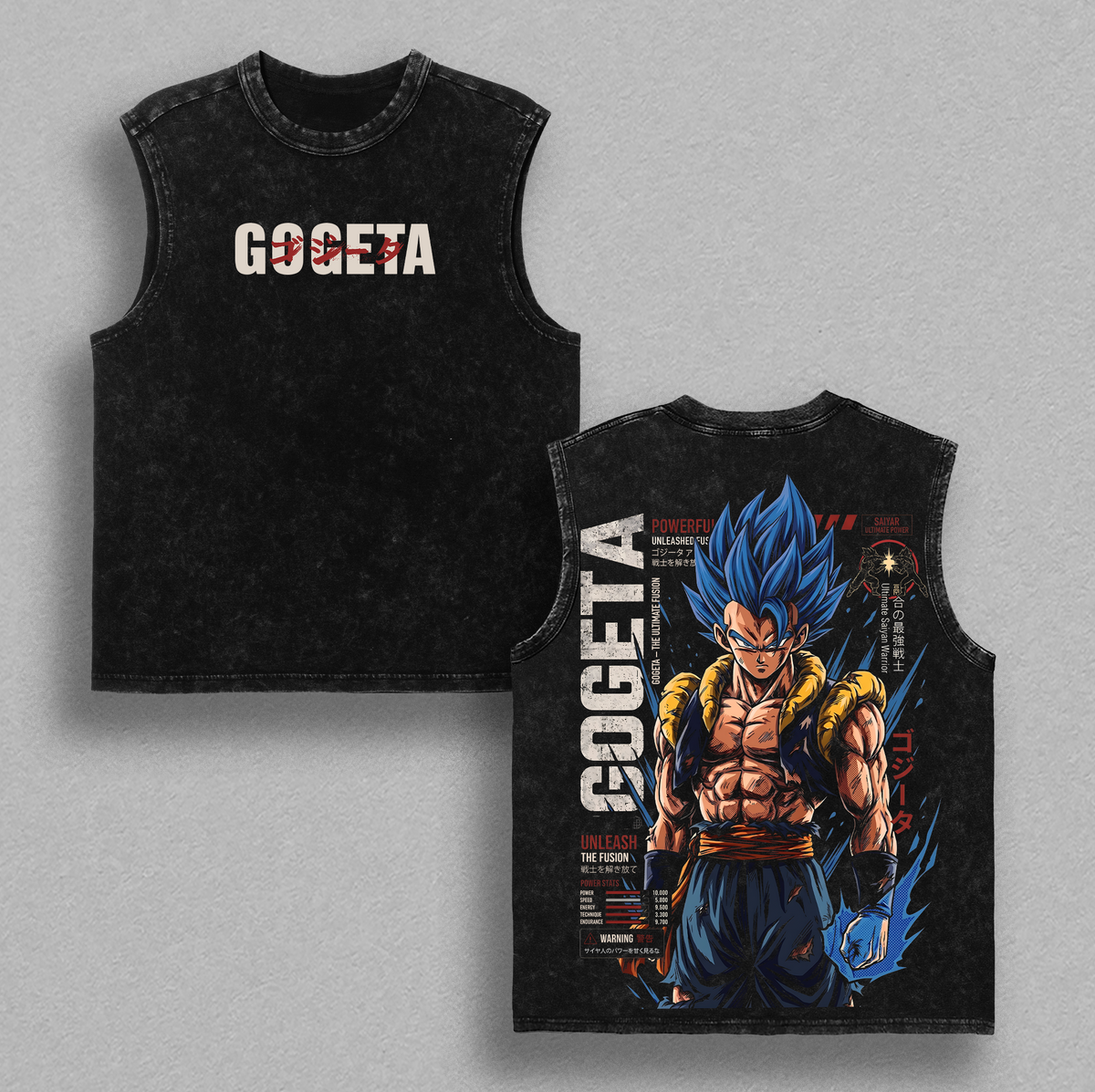 Gogetaaa Blue DBZ Anime Vintage Washed Tee