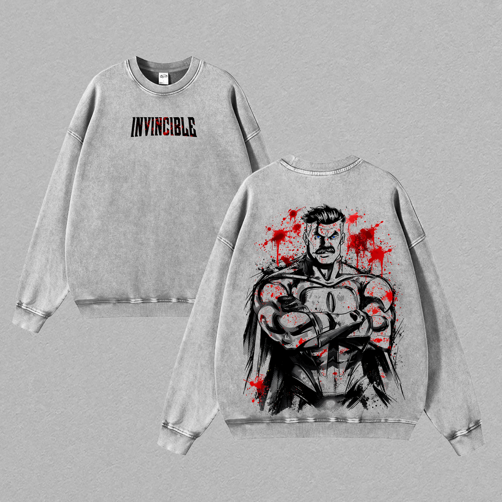 Omni-Man Invincible Viltrumite Warrior Vintage Washed Tee & Hoodie