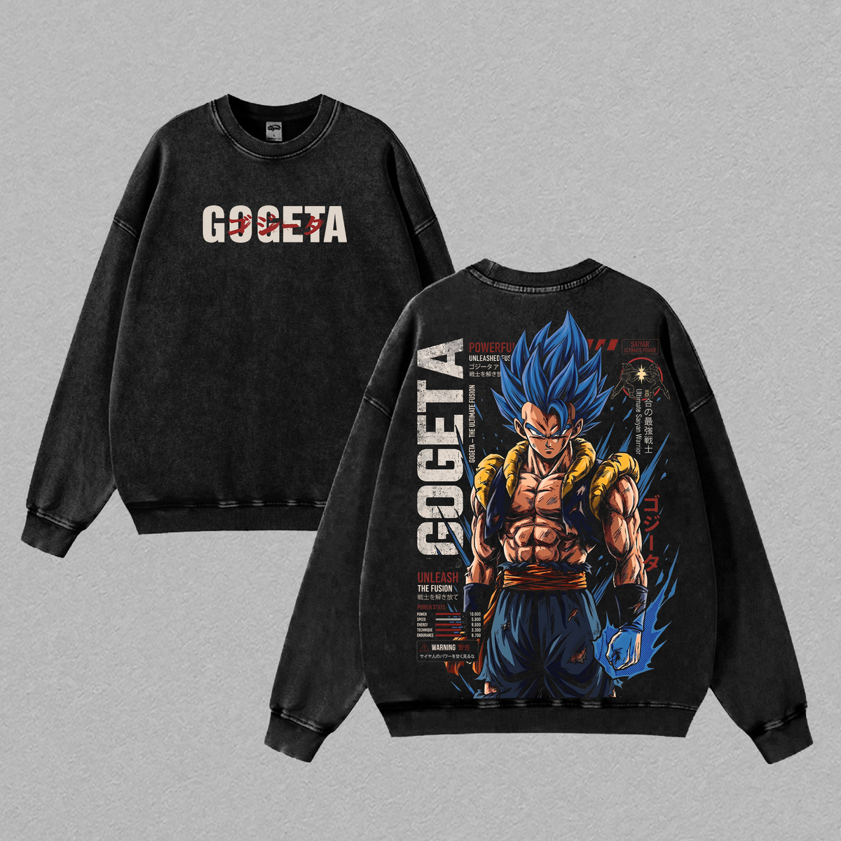 Gogetaaa Blue DBZ Anime Vintage Washed Tee
