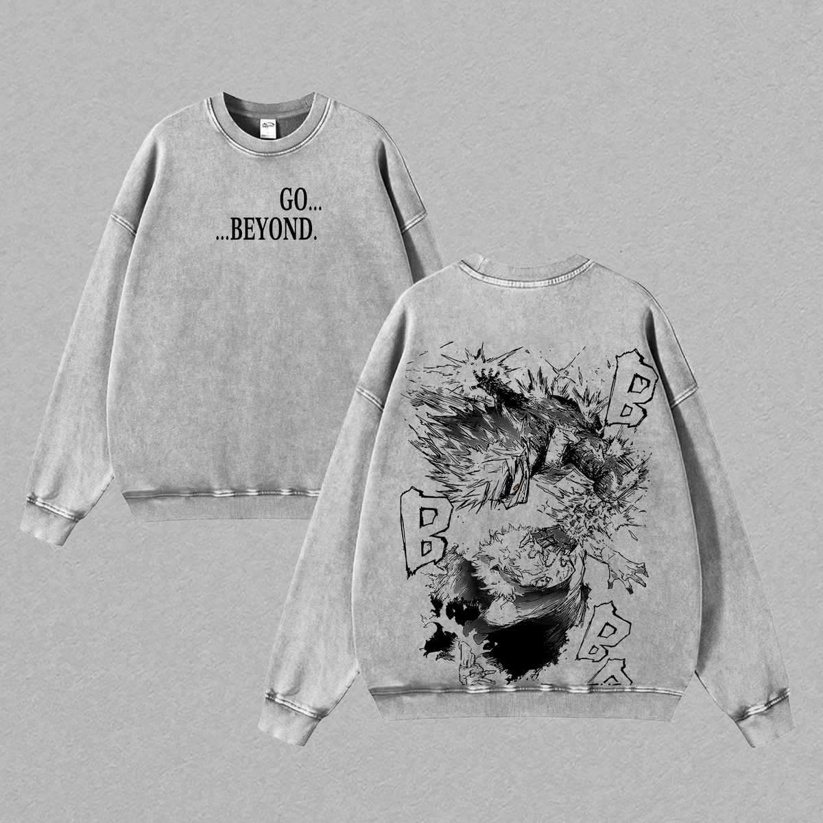 Bakugo vs All For One Vintage Oversize Washed T-Shirt – My Hero Academia Heavy Cotton Graphic Tee – Retro Anime Streetwear Unisex