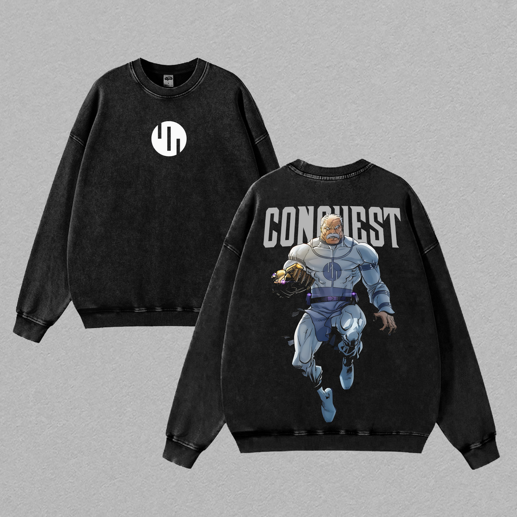 Conquest x Invincible Anime Double Printed Vintage Washed Tee