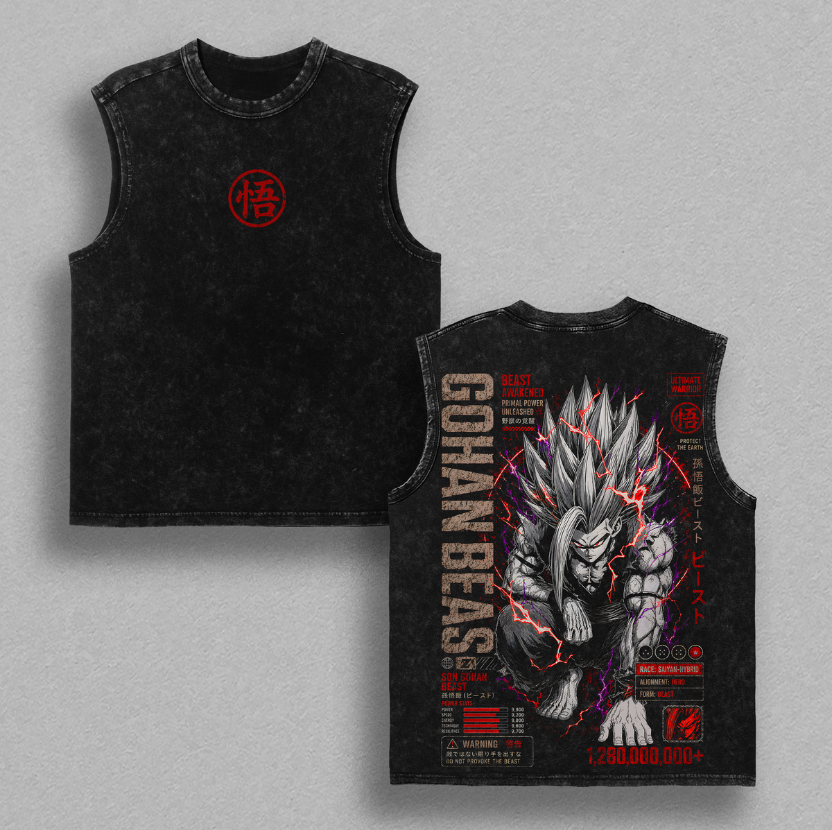 Retro Gohan DBZ Anime Vintage Washed Tee