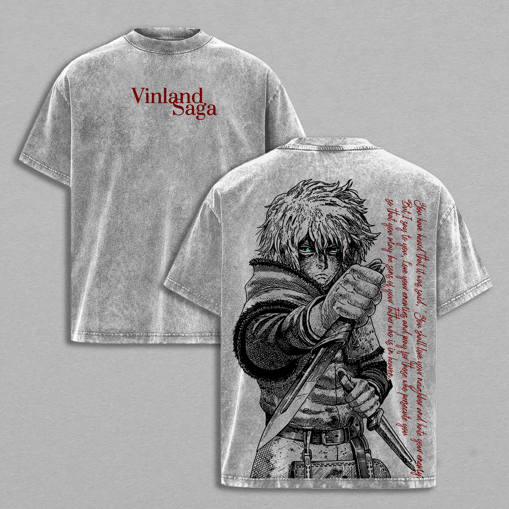 Vinland Saga Thorfinn Viking Sword Anime Vintage Washed Tee