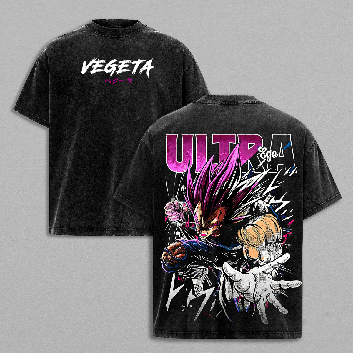 Ultra Ego Saiyan Prince Anime Vintage Washed Tee