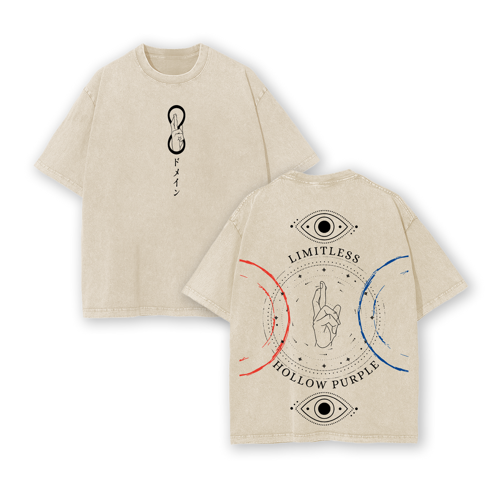 Satoru Gojo Hollow Purple JJK Anime Vintage Washed Tee