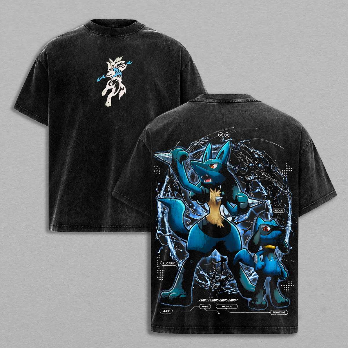 Lucario Pokemon Anime Vintage Washed Tee