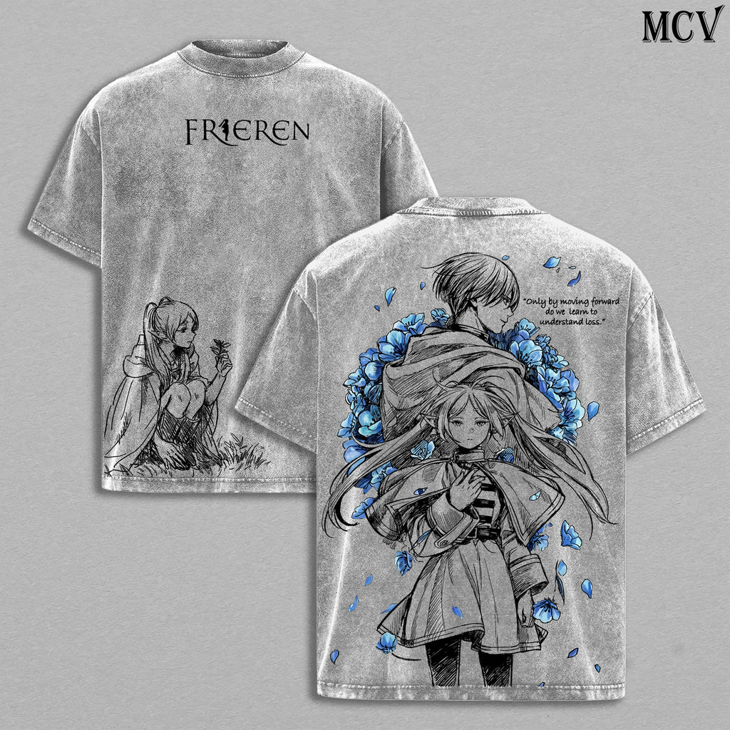 Frieren Fern Himmel Beyond Journey’s End Anime Vintage Washed Tee