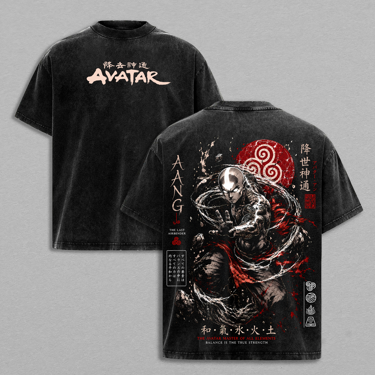 Aang Avatar The Last Airbender Avatar State Vintage Washed Tee