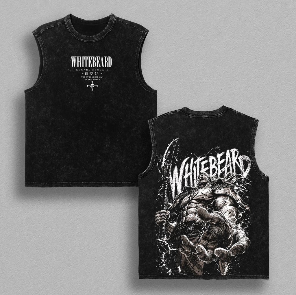 Whitebeard One Piece Anime Vintage Washed Tee