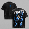 Saiyan Prince - DBZ Graphic Tee Vintage Washed Shirt Unisex Streetwear Anime Merch Blue Warrior Tee Anime T-Shirt Gift for Anime Lovers DBZ Fans