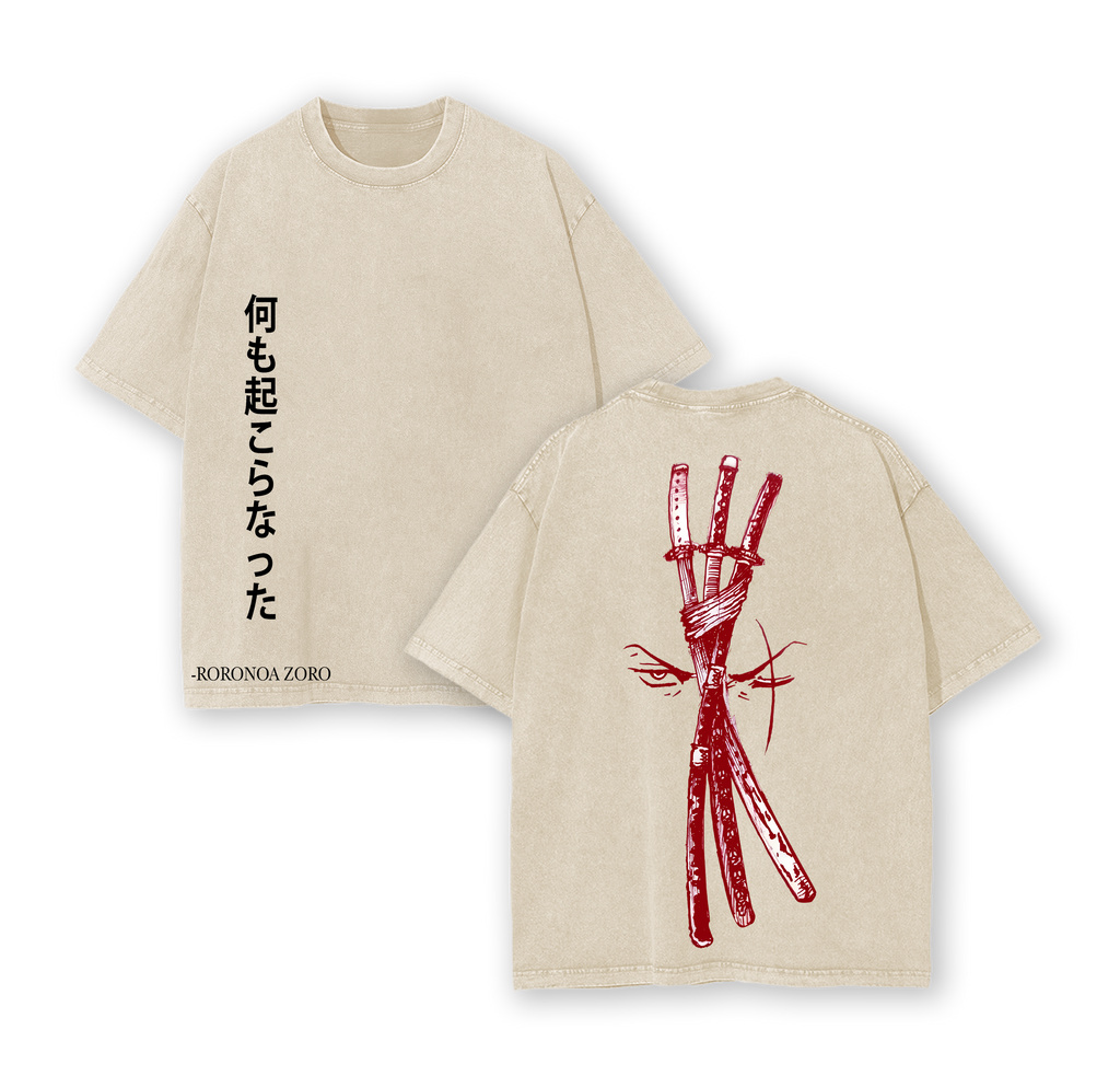 One Piece Washed Tee, Zoro Green Vintage Washed Tee Vintage Graphic 90s