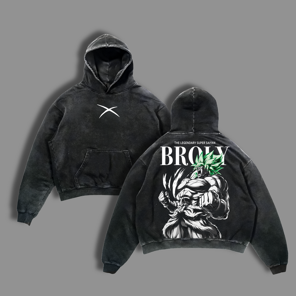 Broly T-Shirt, Dragon Ball Anime Tee, Legendary Saiyan Power Graphic Vintage Washed Tee