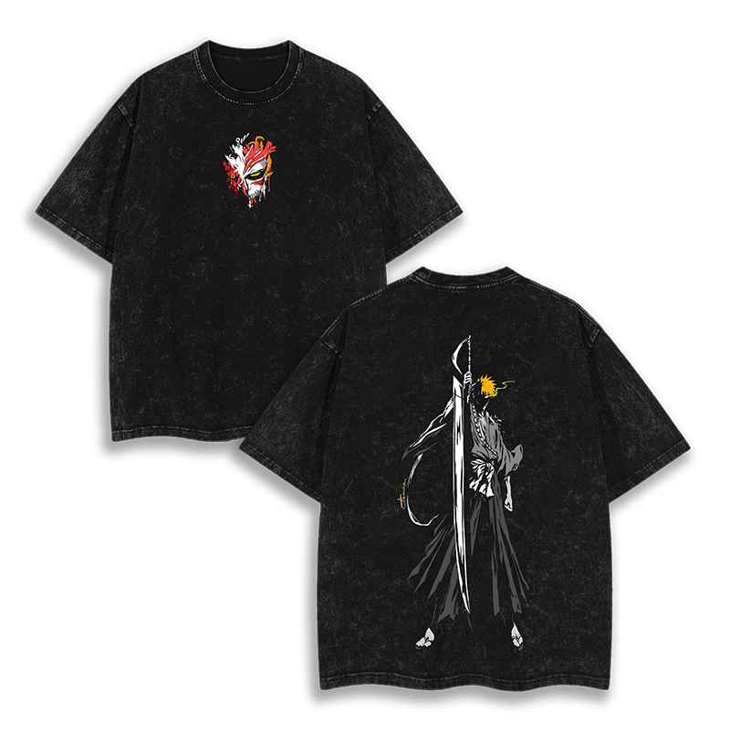 Ichigo Kurosaki Bankai V2 Bleach Washed T-Shirt