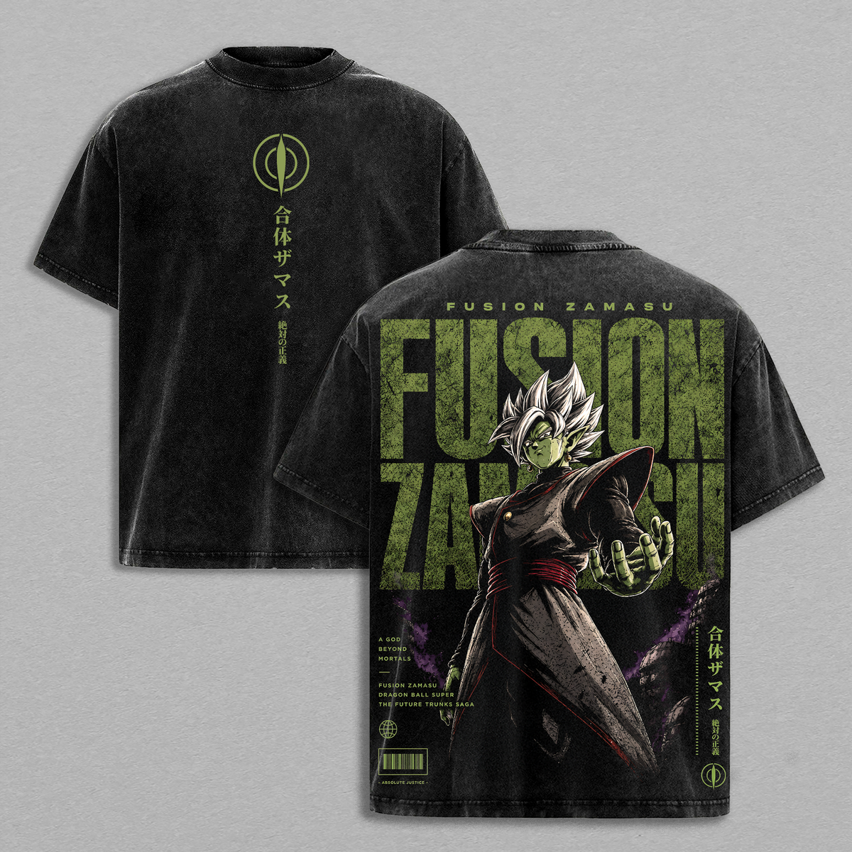Fusion Zamasu DBS Anime Vintage Washed Tee