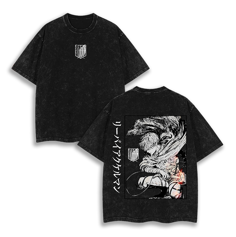 Levi Ackerman v2  Attack on Titan Washed T-Shirt
