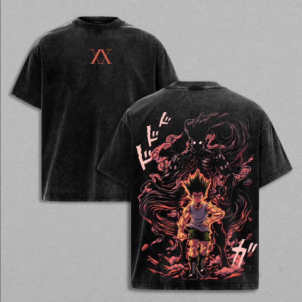 Gon Freecss Monster Mode Hunter x Hunter Anime Vintage Washed Tee
