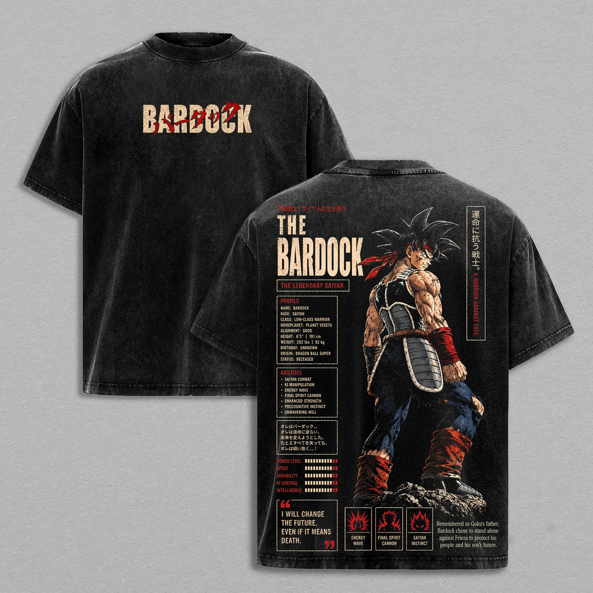 Bardockk DBZ Anime Vintage Washed Tee