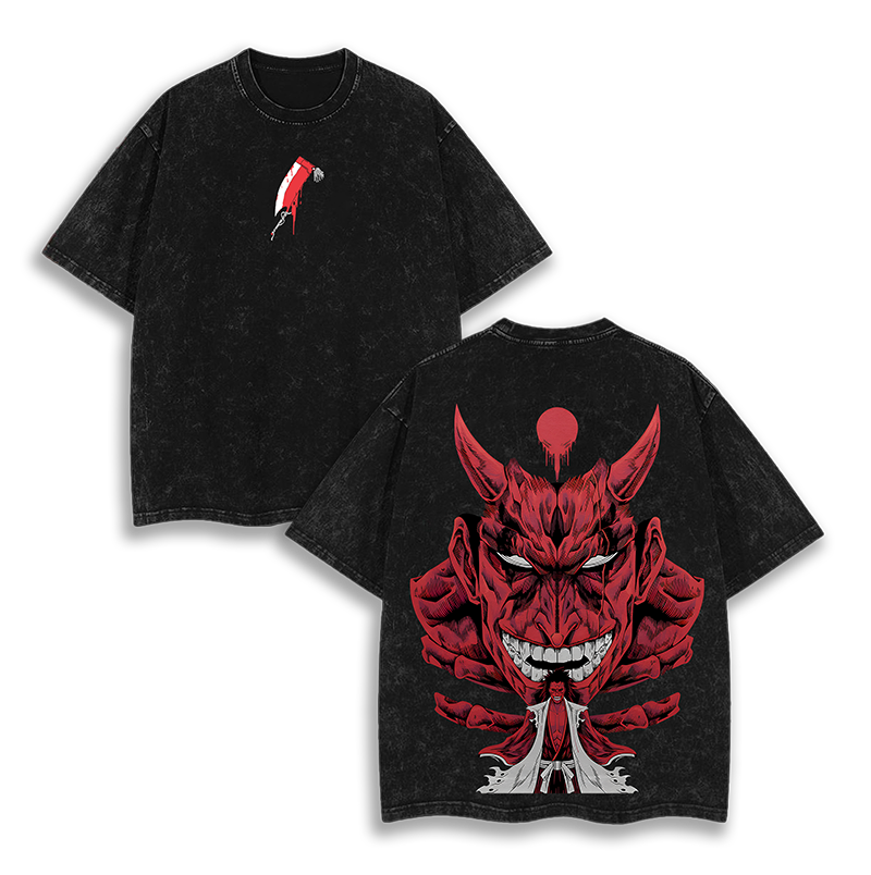 Red Demon Bankai Bleach Washed T-Shirt