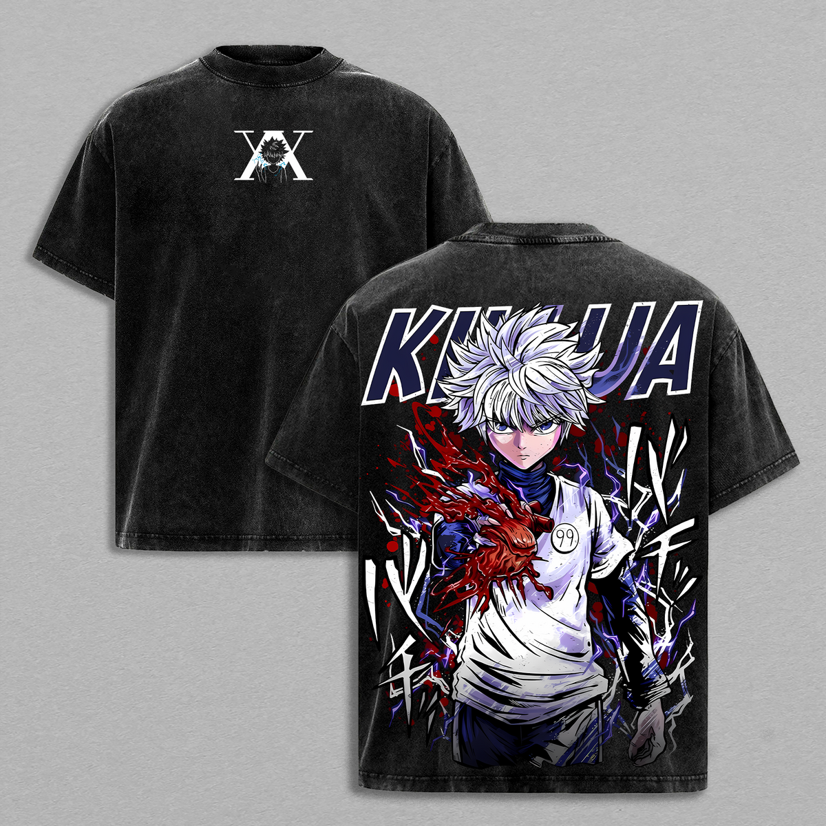 Limited Gon Freecss vs Killua Zoldyck Hunter X Hunter Anime Washed Tee