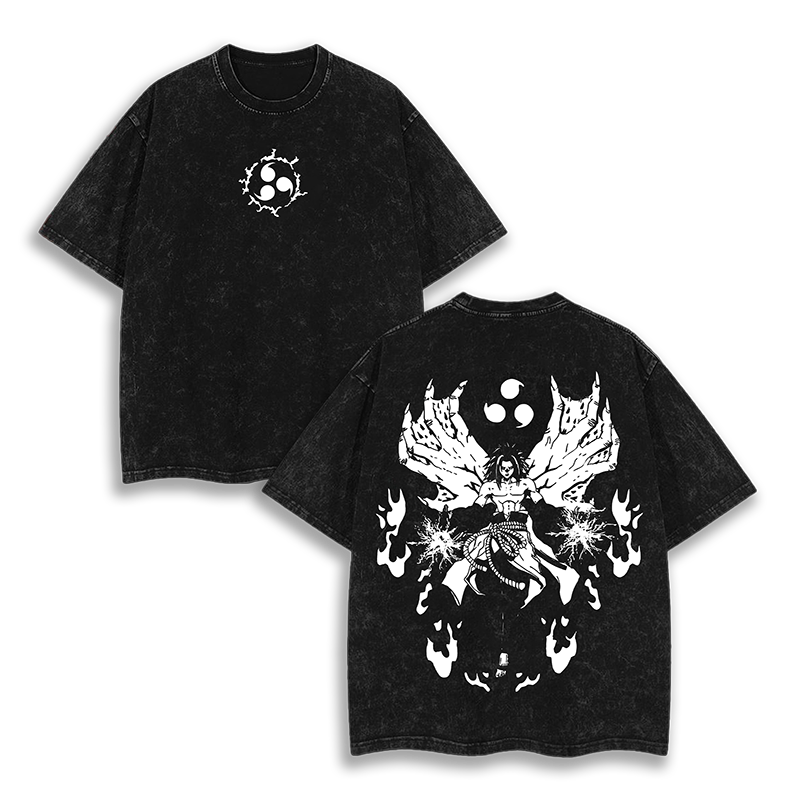 SASUKE Naruto  Anime Washed T-Shirt
