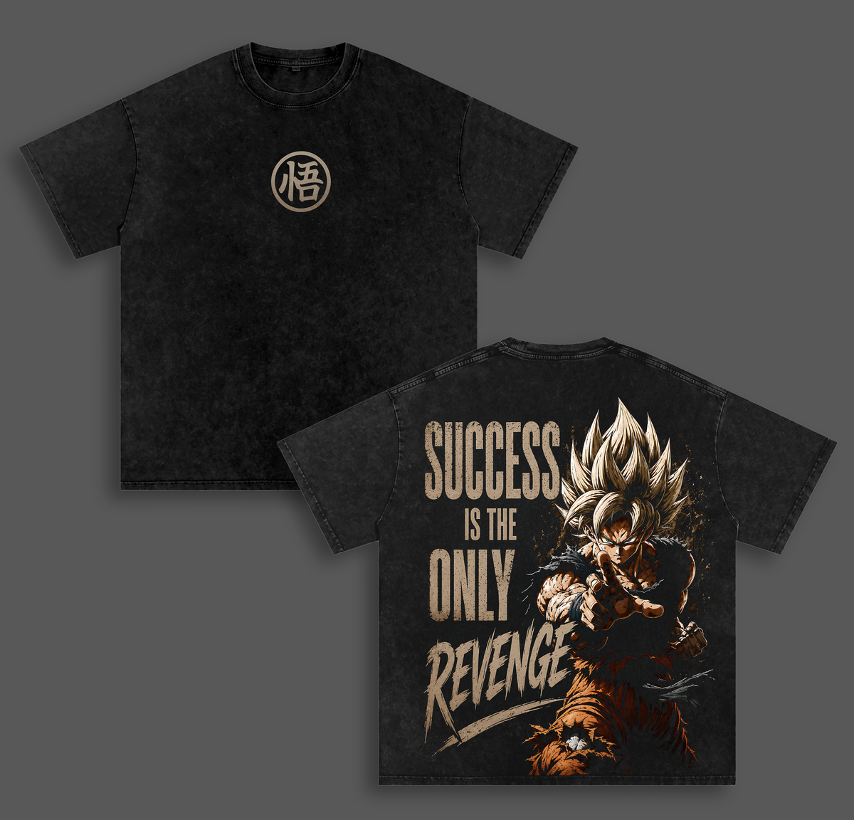 Kakarot Saiyan Warrior Success Is The Only Revenge Anime Vintage Tee