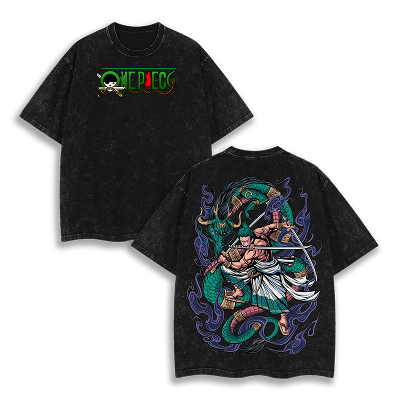 Zoro One Piece Anime  Washed T-Shirt