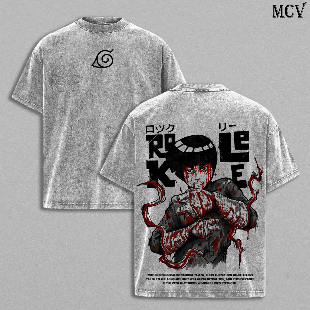 Rock Lee Naruto Anime Vintage Washed Tee