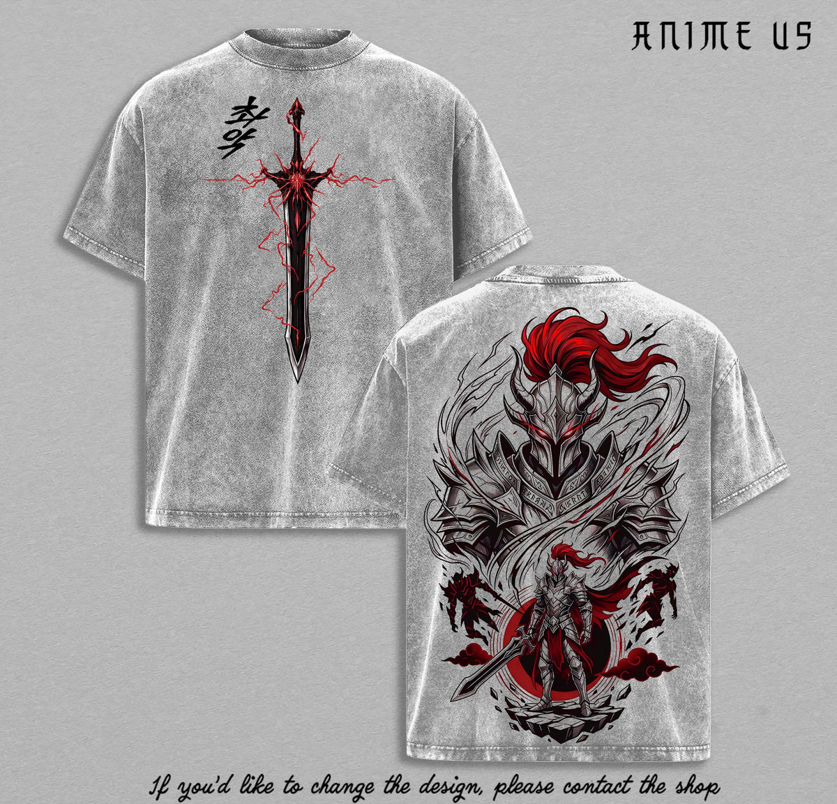 Igris Solo Leveling ARISE Vintage Washed T-Shirt | Shadow Knight Commander Graphic Tee | Anime Streetwear Oversized Shirt