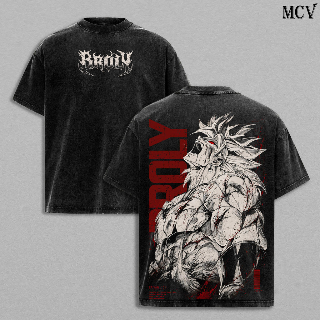 Broly DBZ SuperSaiyan Berserker Anime Vintage Washed Tee