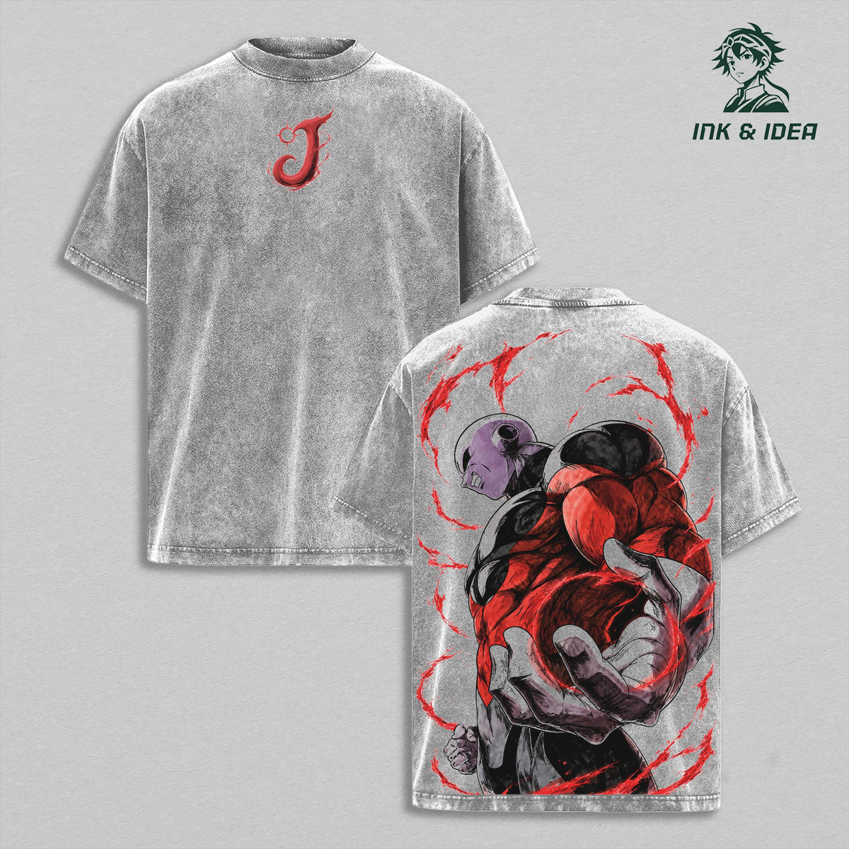 Jiren Full Power DBZ Super Vintage Washed T-Shirt, Universe 11 Warrior Anime Graphic Tee, Heavyweight Cotton Retro Streetwear Apparel
