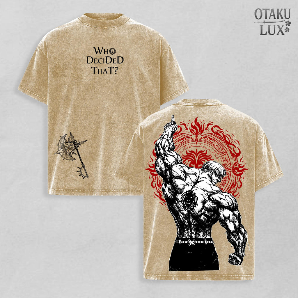 Escanor Lion Sin of Pride Seven Deadly Sins Anime Vintage Washed Tee