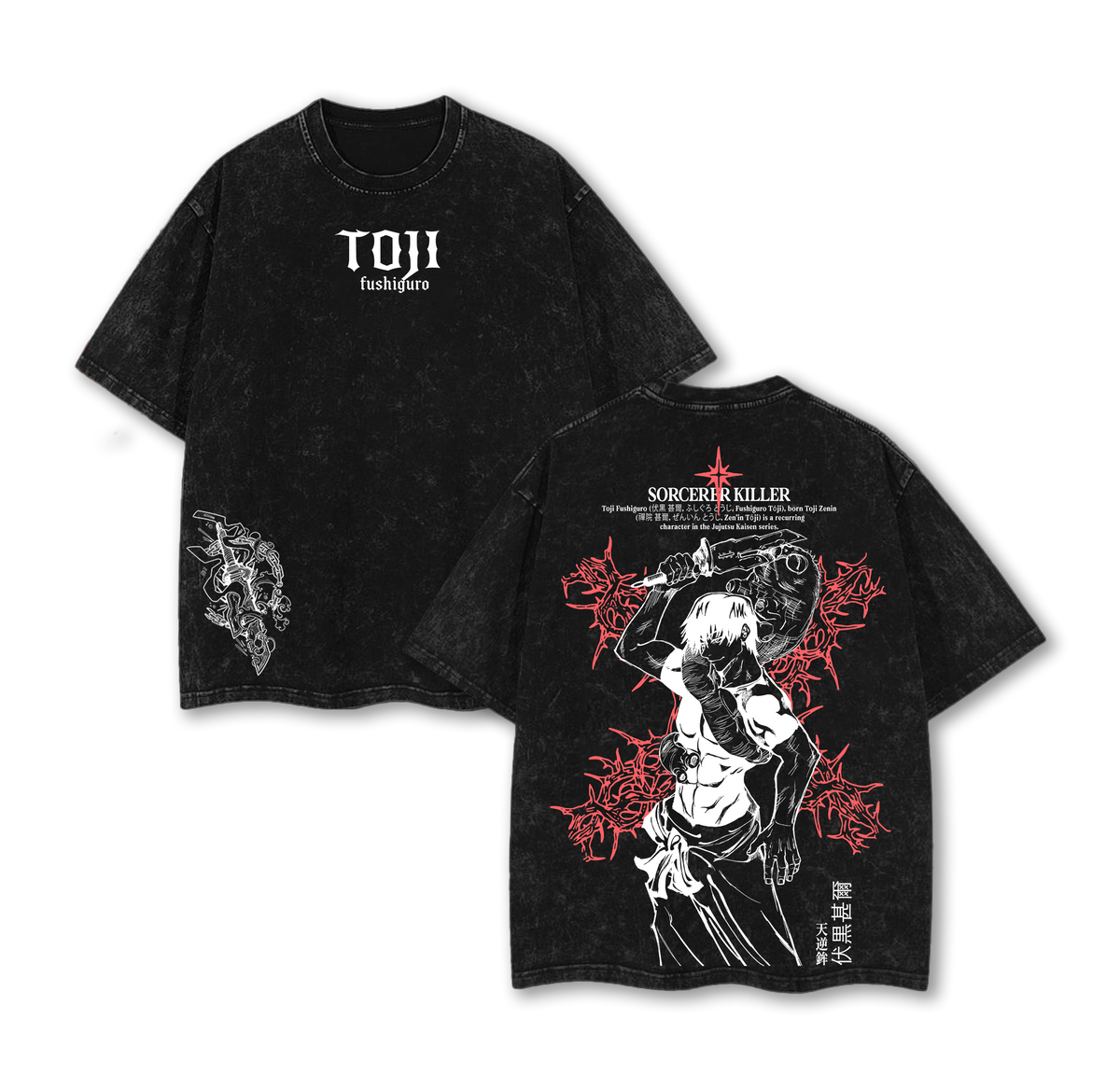 Toji Fushiguro Jujutsu Kaisen Shibuya Incident Anime Vintage Washed Tee