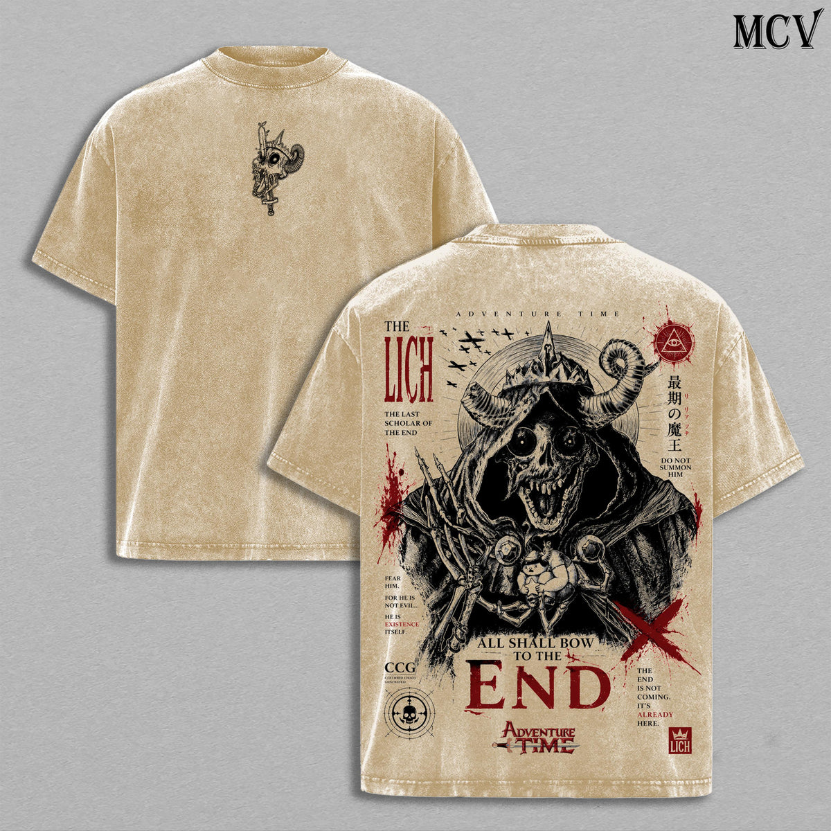 The Lich Adventure Time Skeleton King Vintage Washed Tee