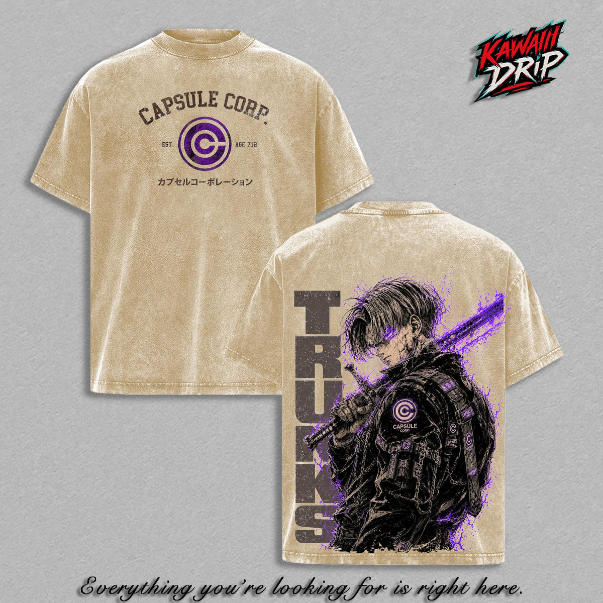 Future Trunks Capsule Corp DBZ Anime Vintage Washed Tee