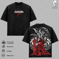 Igris Blood Red Commander Solo Leveling Graphic Tee – Vintage Washed Heavy Cotton Oversized Shirt, Dark Manhwa Streetwear Outfit, Anime Fan Merch Gift