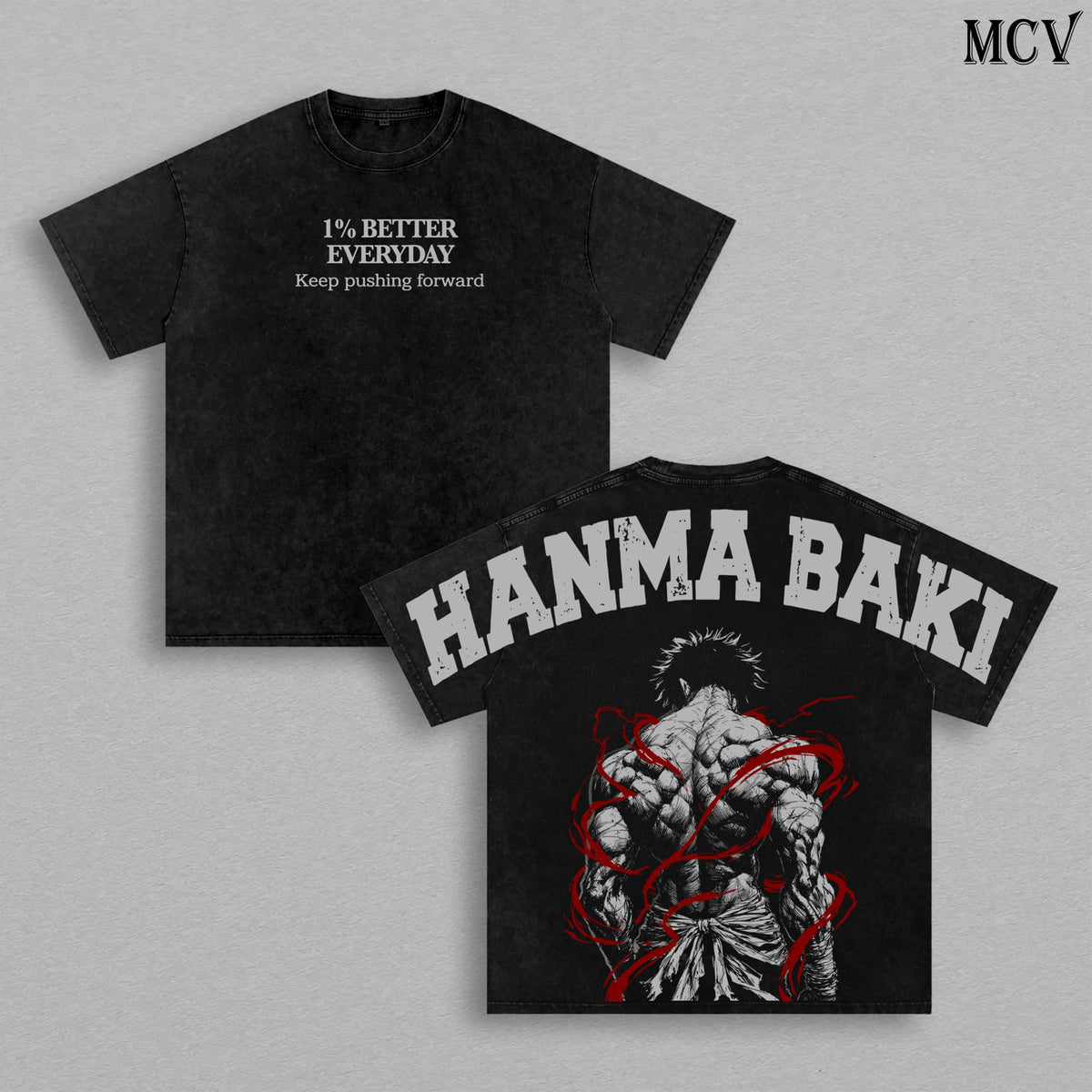 Baki Hanma Gym Beast Mode Anime Vintage Washed Tee