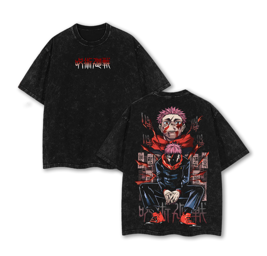 Yuji Itadori Jujutsu Kaisen Culling Game 2025 Anime Vintage Washed Tee