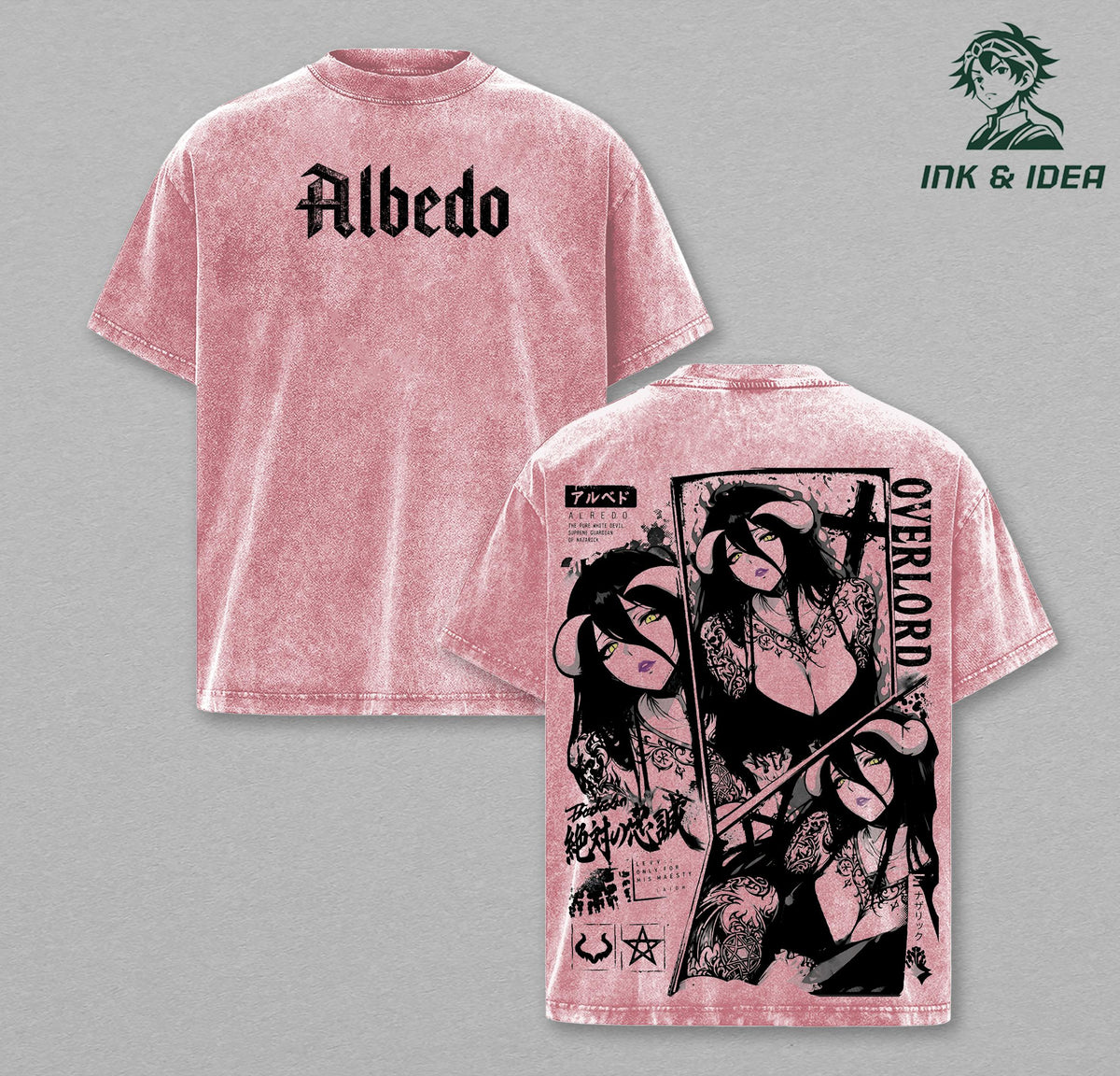 Albedo Overlord Guardian Overseer Anime Vintage Washed Tee