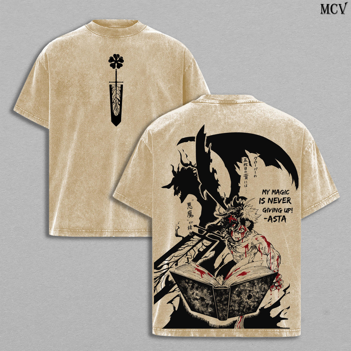 Asta Black Clover Anime Vintage Washed Tee
