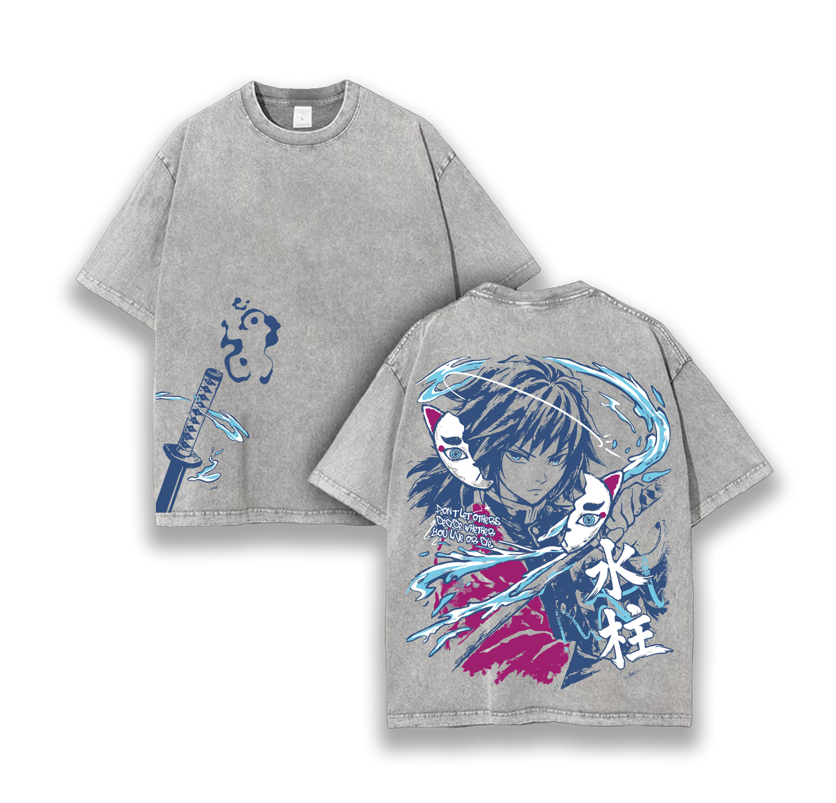 Tomioka Giyu - Demon Slayer: Infinity Castle Arc Anime Washed T-Shirt