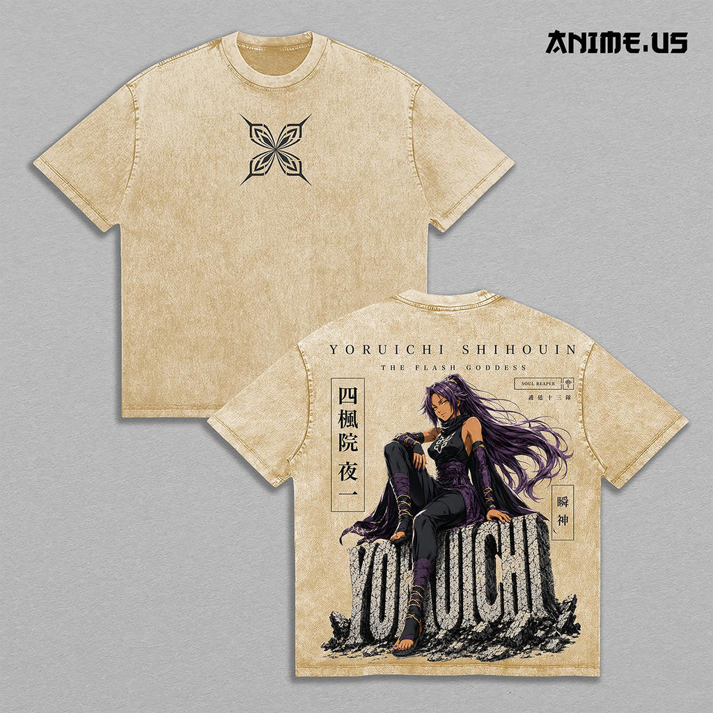 Yoruichi Shihouin Bleach Shunko Thunder Form Anime Vintage Washed Tee