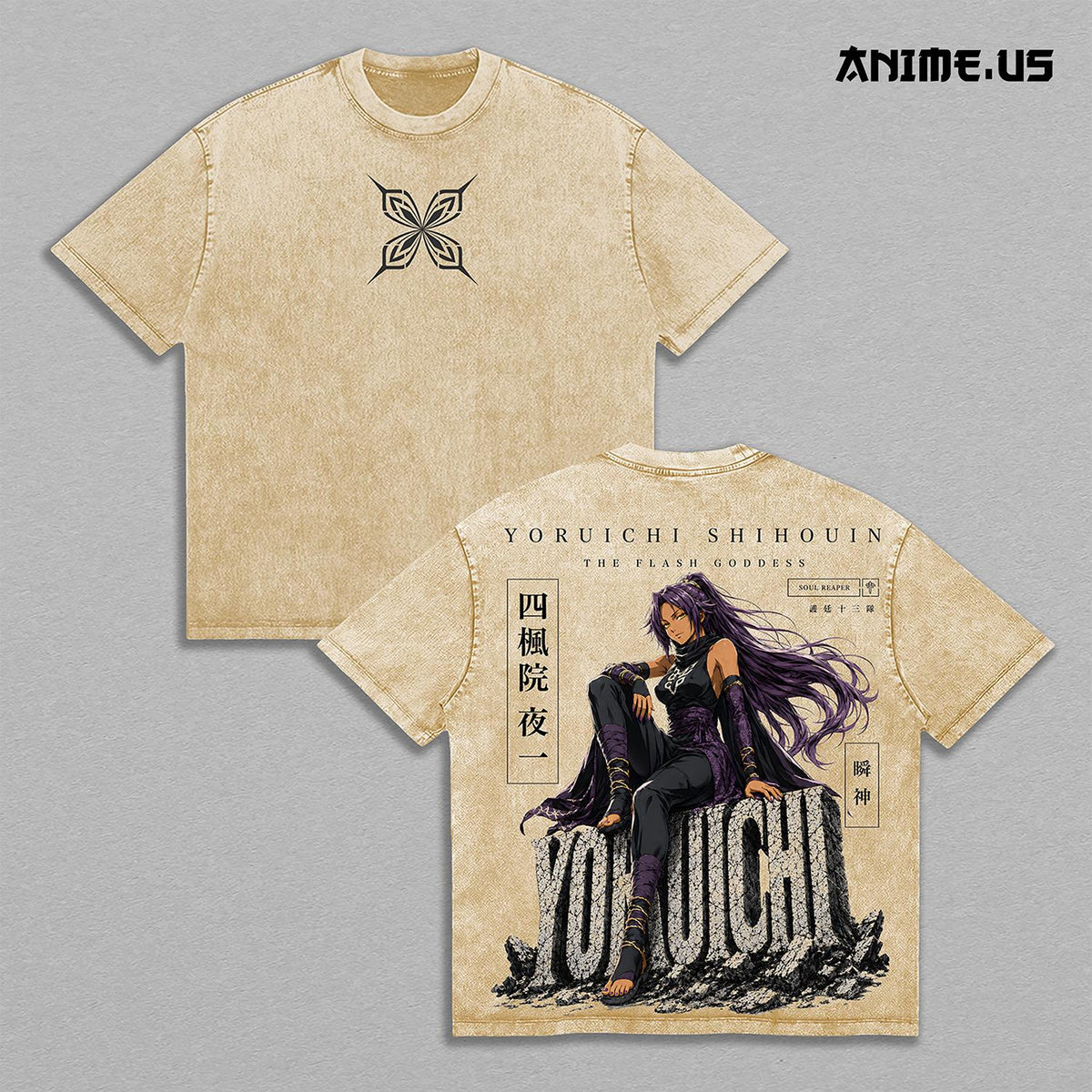 Yoruichi Shihouin Bleach Shunko Thunder Form Anime Vintage Washed Tee