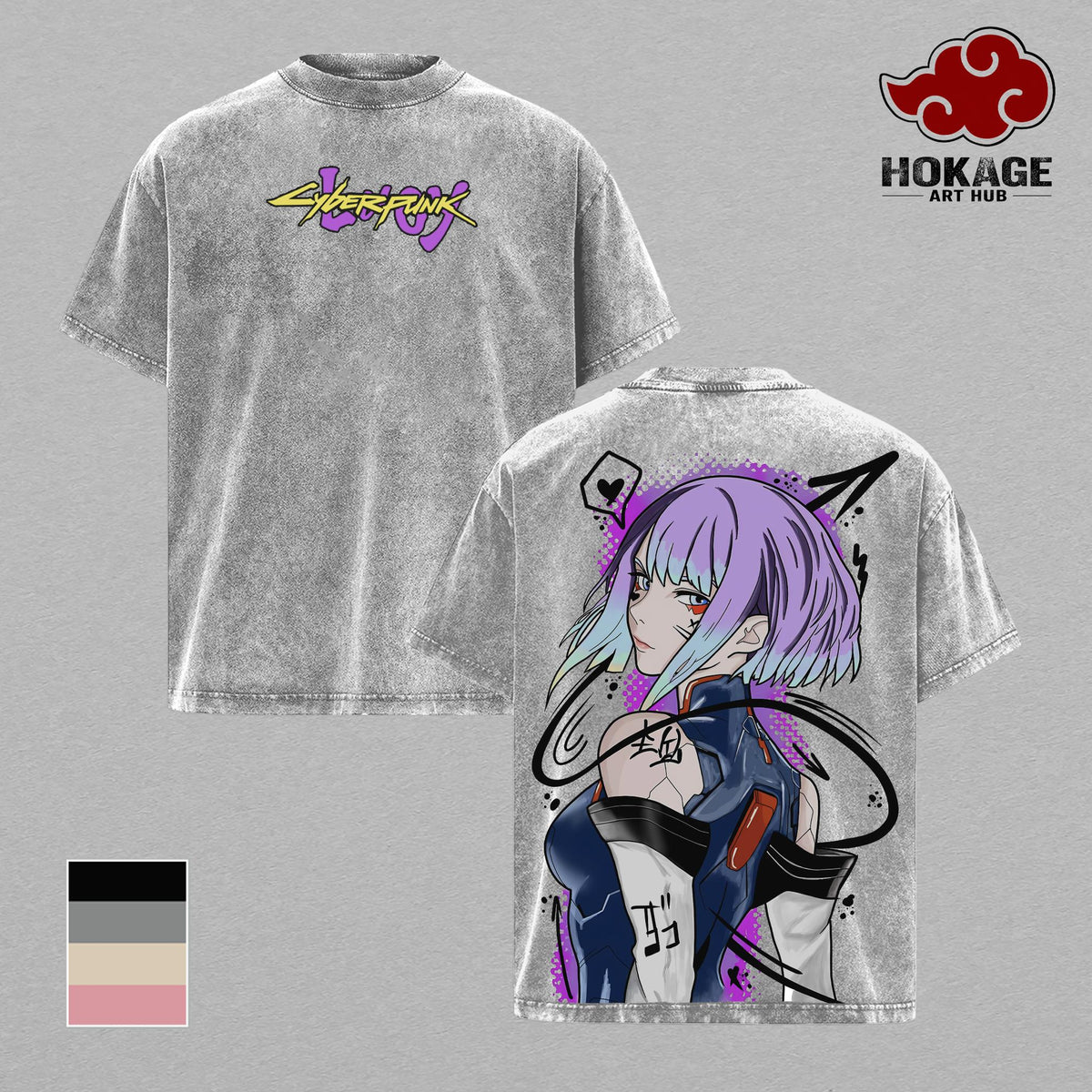 Lucy Cyberpunk Edgerunners Netrunner Anime Vintage Washed Tee