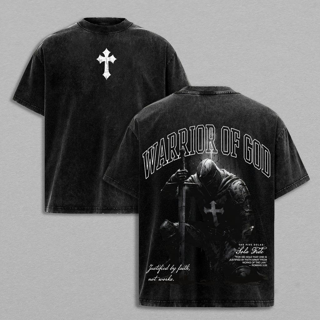 Warrior Of God Christian Knight Vintage Washed Tee