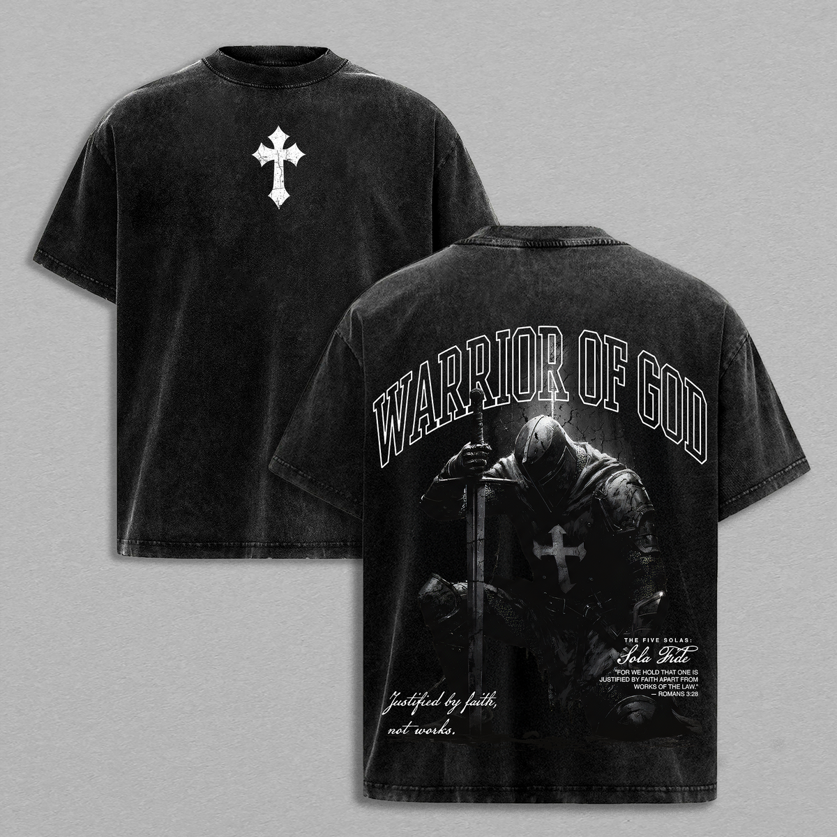 Warrior Of God Christian Knight Vintage Washed Tee