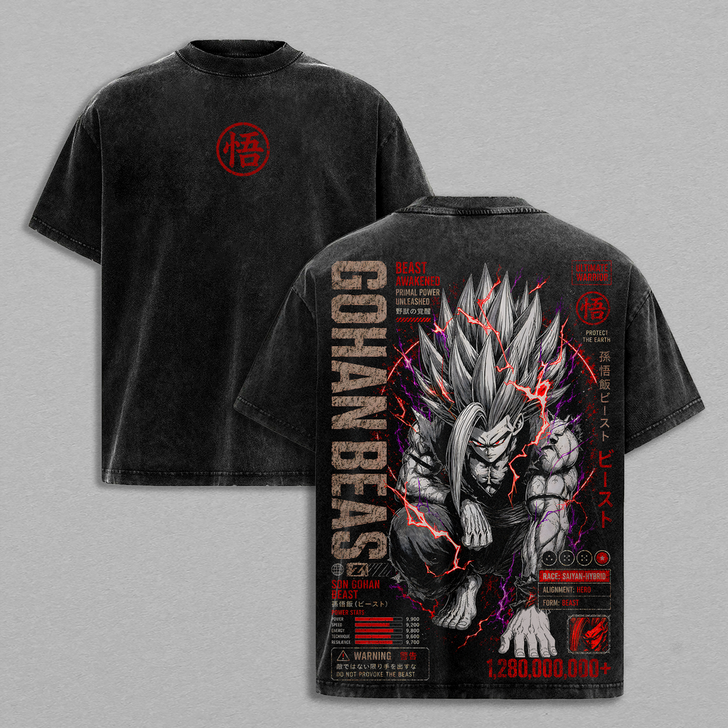Retro Gohan DBZ Anime Vintage Washed Tee